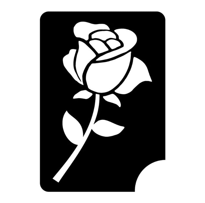 Art Factory | Glitter Tattoo Stencil - (311) Rose on a Stem - 5 Pack - #170