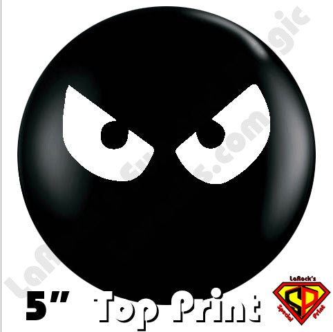 Qualatex Balloons |  5" Round EVIL EYES TOP PRINT Balloons by Juan Gonzales - (Black)100ct