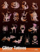 ART FACTORY | Set of 80 Glitter Tattoo Stencils with Display - DISCONTINUED - SPOOKY HALLOWEEN Collection
