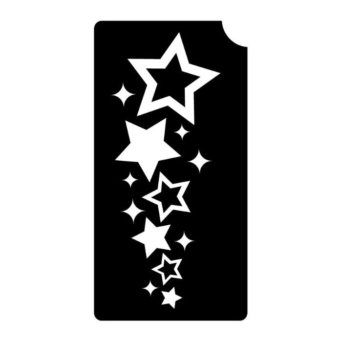Art Factory | Glitter Tattoo Stencil - (552) Stars Cluster - 5 Pack - #181