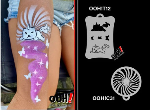 Ooh! Face Painting Stencil | Space Swirl Flip (C31)
